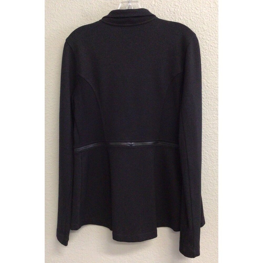 Cabi Relax Convertible Stretch Ponte Knit Long Black Zip Jacket 5655 Sz Medium - Picture 4 of 14